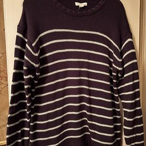 Aeropostale Navy Stripe Cozy Knit Sweater Size L